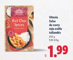 Lidl VITASIA Salsa de curry rojo estilo tailandes oferta