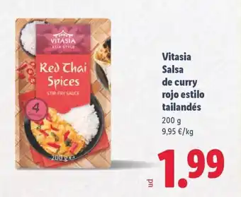 Lidl VITASIA Salsa de curry rojo estilo tailandes oferta