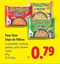 Lidl YUM YUM Sopa de fideos oferta