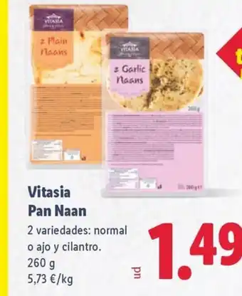 Lidl VITASIA Pan Naan oferta