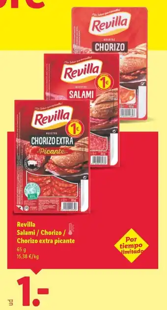 Lidl REVILLA Salami / Chorizo / Chorizo extra picante oferta