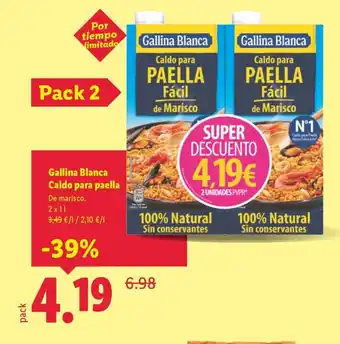 Lidl GALLINA BLANCA Caldo para paella oferta