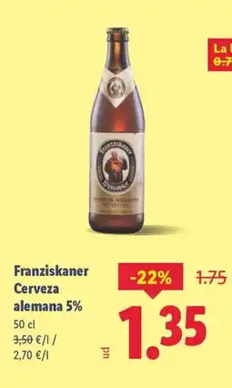 Lidl FRANZISKANER Cerveza alemana 5% oferta