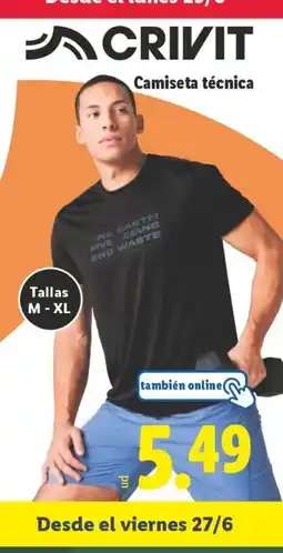 Lidl CRIVIT Camiseta técnica oferta