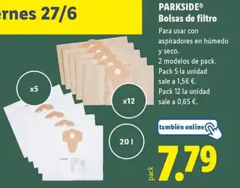 Lidl PARKSIDE Bolsas de filtro oferta