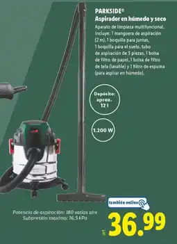 Lidl PARKSIDE Aspirador en húmedo y seco oferta
