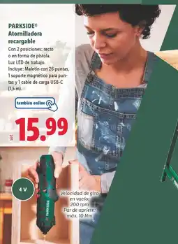 Lidl PARKSIDE Atornilladora recargable oferta