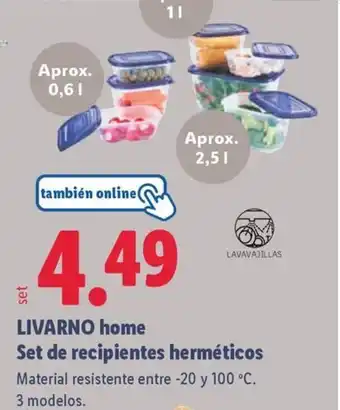 Lidl LIVARNO home Set de recipientes herméticos oferta