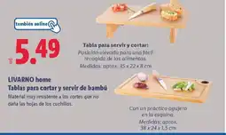 Lidl LIVARNO home Tabla para servir y cortar y servir de bambu oferta