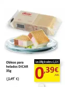 SPAR DICAR Obleas para helados oferta