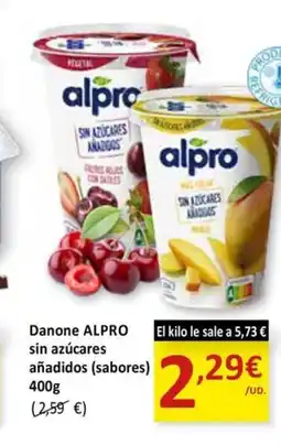 SPAR ALPRO Danone sin azúcares añadidos oferta
