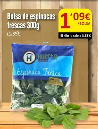 SPAR Bolsa de espinacas frescas oferta
