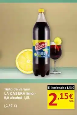 SPAR LA CASERA Tinto de verano 0,0 alcohol oferta