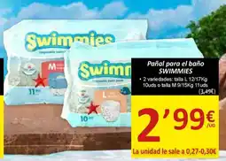 SPAR SWIMMIES Pañal para el baño oferta