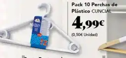 Gadis CUNCIAL Pack 10 Perchas de Plástico oferta