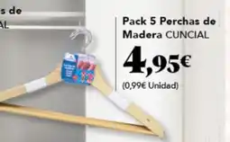 Gadis RATTAN Pack 5 Perchas de Madera oferta