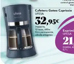 Gadis UFESA Cafetera Goteo Capriccio oferta