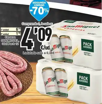 SPAR Fragadis San Miguel Cerveza 33cl pack 12 oferta