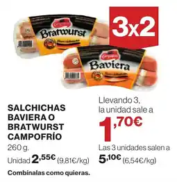 Supercor CAMPOFRÍO Salchichas baviera o bratwurst oferta