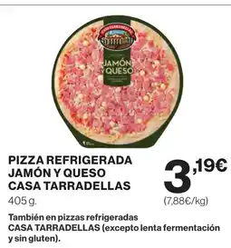 Supercor Pizza refrigerada jamón y queso oferta