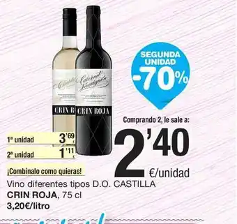 SPAR Fragadis Crin Roja Vino Diferentes Tipos D.o. Castilla 75cl oferta