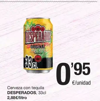 SPAR Fragadis Cerveza Con Tequilla Desperados 33cl oferta