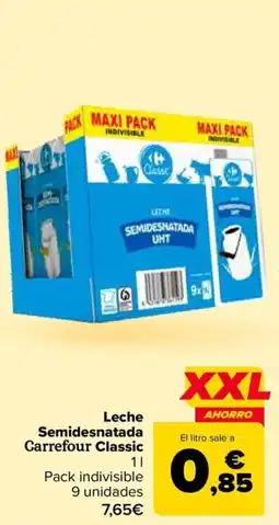 Carrefour Leche Semidesnatada Carrefour Classic oferta