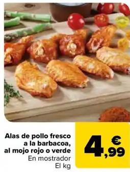 Carrefour Alas de pollo fresco a la barbacoa al mojo rojo o verde oferta