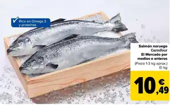 Carrefour Salmón noruego Carrefour El Mercado por medios o enteros oferta