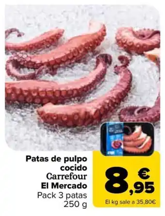 Carrefour Patas de pulpo cocido Carrefour El Mercado Pack 3 patas oferta