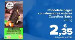 Carrefour Chocolate negro con almendras enteras Carrefour Extra oferta