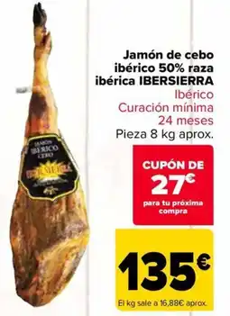 Carrefour IBERSIERRA Jamón de cebo ibérico 50% raza ibérica oferta