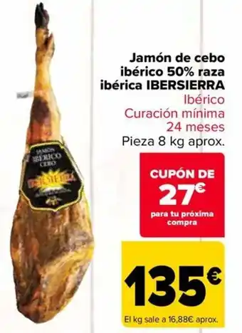 Carrefour IBERSIERRA Jamón de cebo ibérico 50% raza ibérica oferta