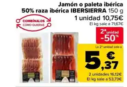 Carrefour IBERSIERRA Jamón o paleta ibérica 50% raza ibérica oferta
