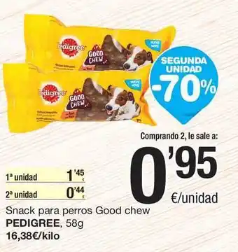 SPAR Fragadis Pedigree Snack Para Perros Good Chew Pedigree 58g oferta