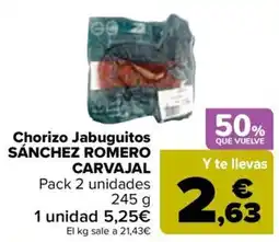 Carrefour Chorizo jabuguitos sánchez romero carvajal oferta