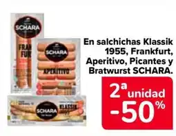 Carrefour SCHARA En salchichas Klassik 1955, Frankfurt, Aperitivo, Picantes y Bratwurst oferta