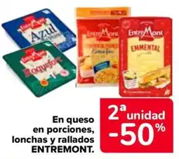 Carrefour ENTREMONT En queso en porciones, lonchas y rallados oferta