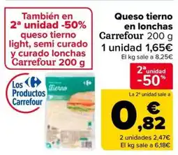 Carrefour Queso tierno en lonchas Carrefour oferta