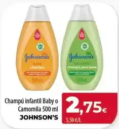Spar Tenerife Johnson's - champú infantil baby o camomila oferta