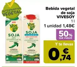 Carrefour VIVESOY Bebida vegetal de soja oferta