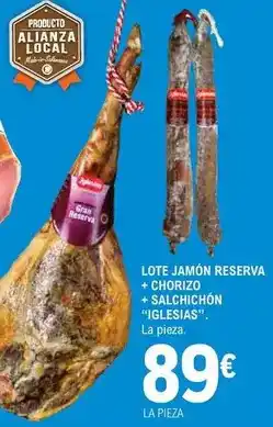 E.Leclerc Iglesias - lote jamon reserva + chorizo + salchichon oferta