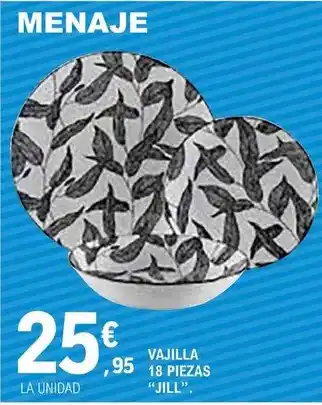 E.Leclerc Vajilla 18 piezas ''jill'' oferta