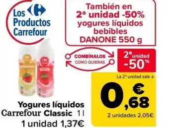 Carrefour Yogures líquidos Carrefour Classic oferta