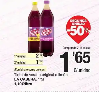SPAR Fragadis La Casera Tinto De Verano Original O Limón 1,5L oferta