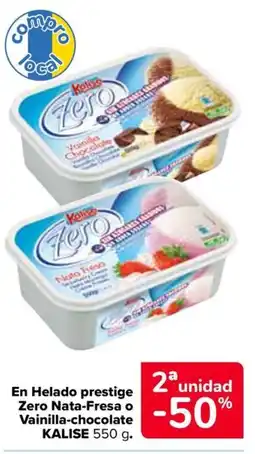 Carrefour KALISE En Helado prestige Zero Nata-Fresa o Vainilla-chocolate oferta