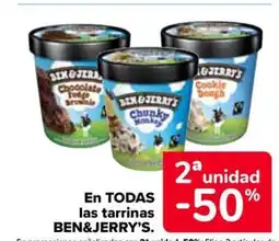 Carrefour BEN&JERRY'S En todas las tarrinas oferta