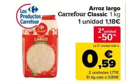 Carrefour Arroz largo Carrefour Classic oferta