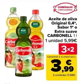 Carrefour CARBONELL Aceite de oliva Original 0,4°, Sabor 1° o Extra suave oferta