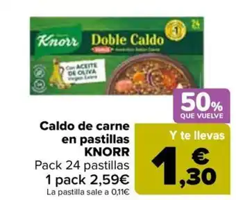 Carrefour KNORR Caldo de carne en pastillas oferta
